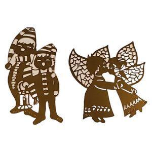 Vintage 1979‎ KK inc. Kristin Co. Gold Tone Brass Christmas Ornaments Pixie Kids